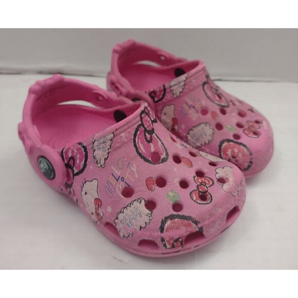 Hello Kitty Classic Crocs Toddler Size 4/5 - Picture 1 of 8